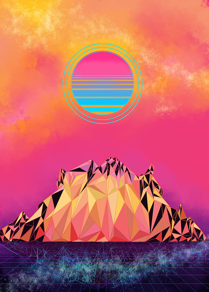 Neon Vaporwave Sunset