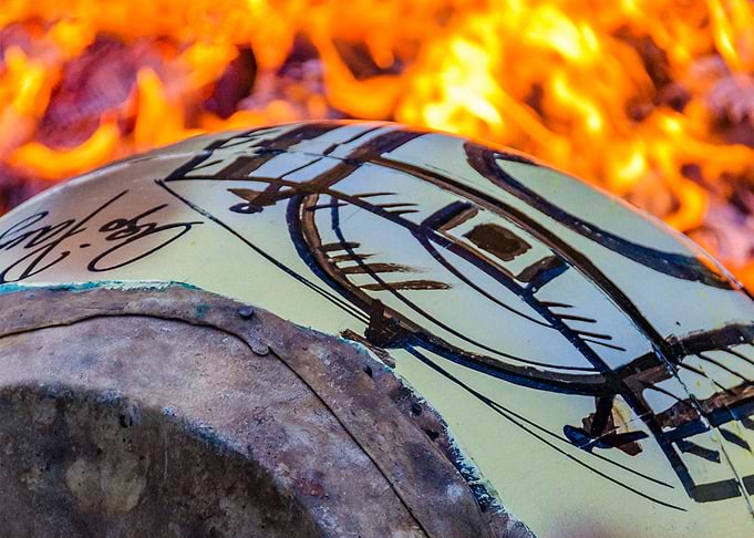 Candombe drum being temper