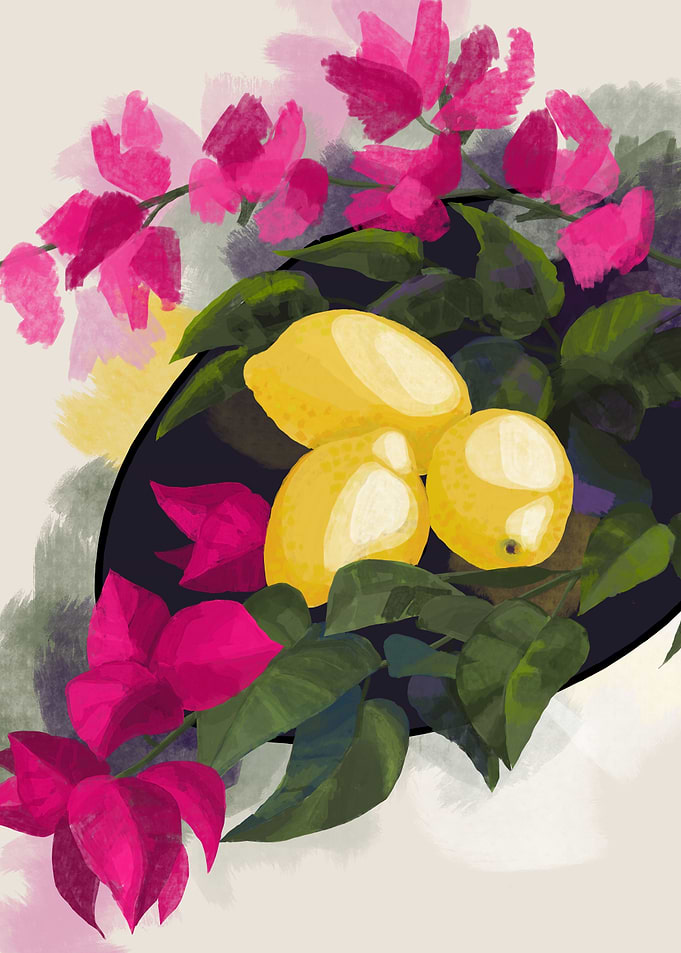 Buganvillea and lemons