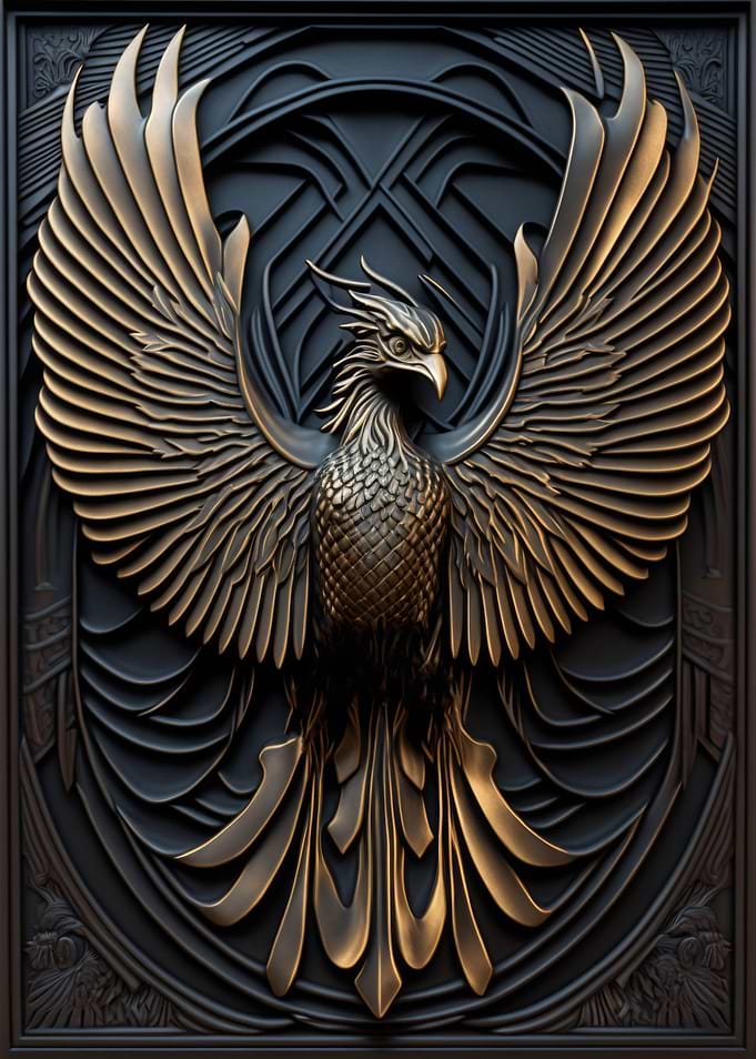 Phoenix Gold Relief Deco
