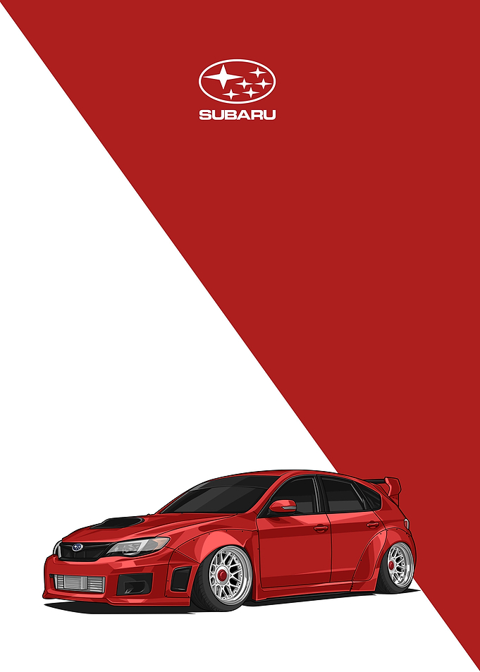 Subaru Impreza wrx sti red