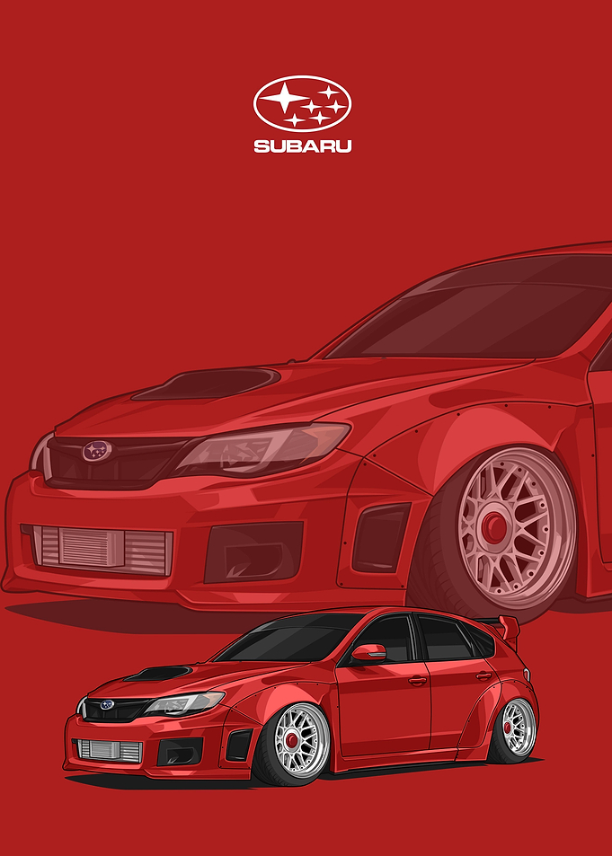 Subaru Impreza wrx sti red