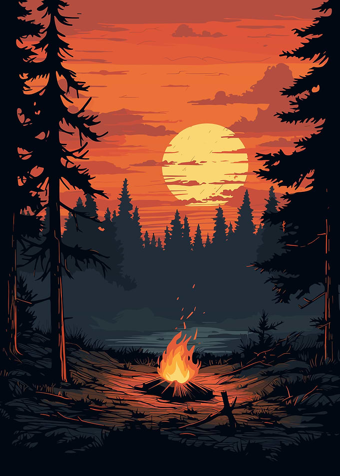Firecamp in the Woods