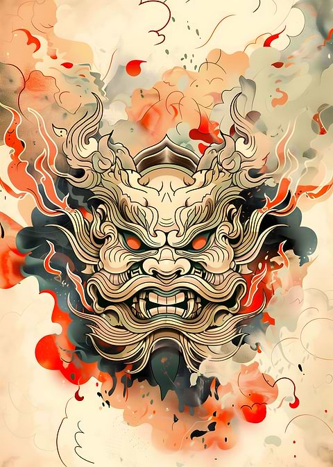 Fiery Emanation — Japanese art metal poster