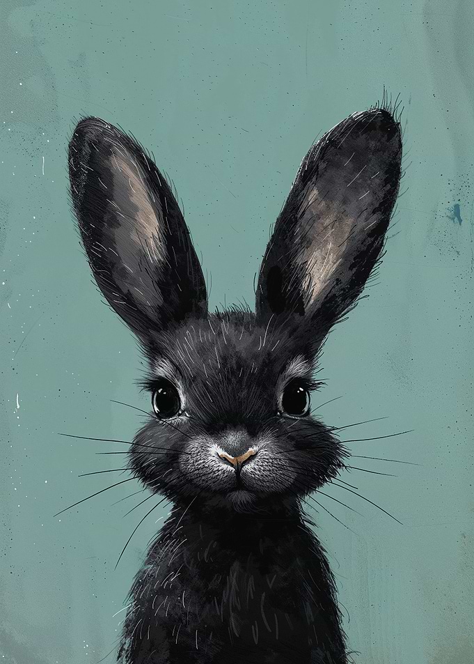 Lively Black Bunny