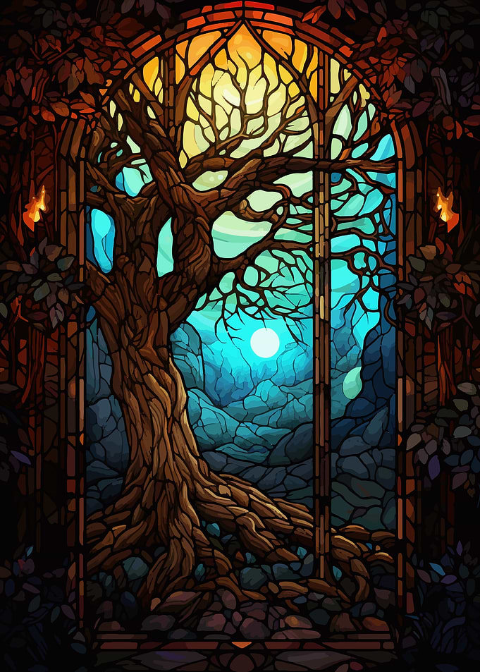 Sunrise tree window