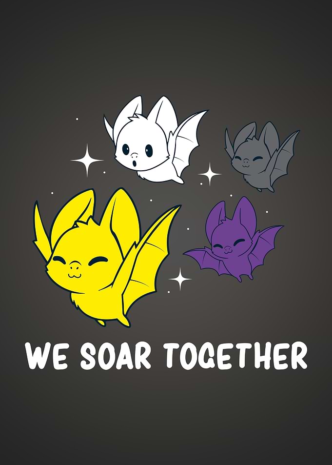 Non Binary Pride Cute Bat