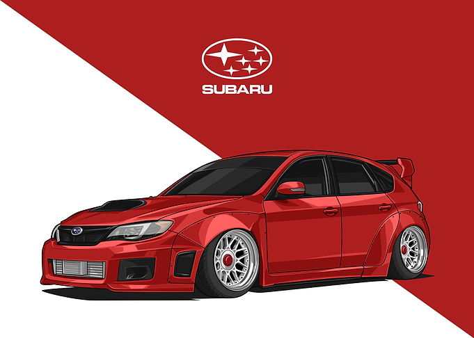 Subaru Impreza wrx sti red