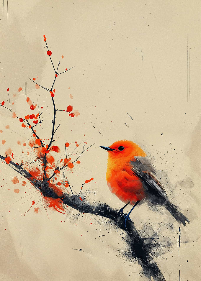 Vivid Autumn Bird