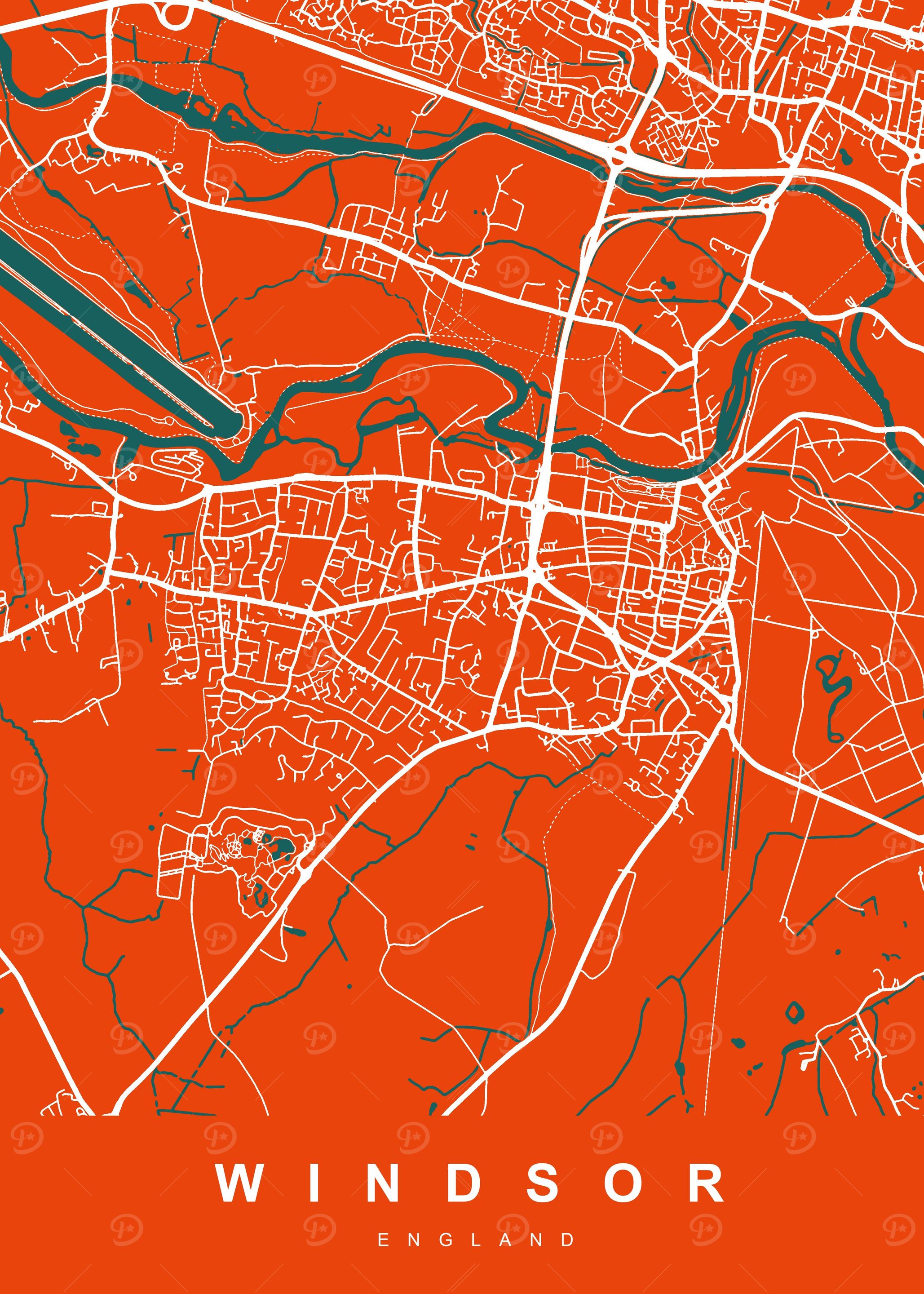 MAP WINDSOR ENGLAND UK