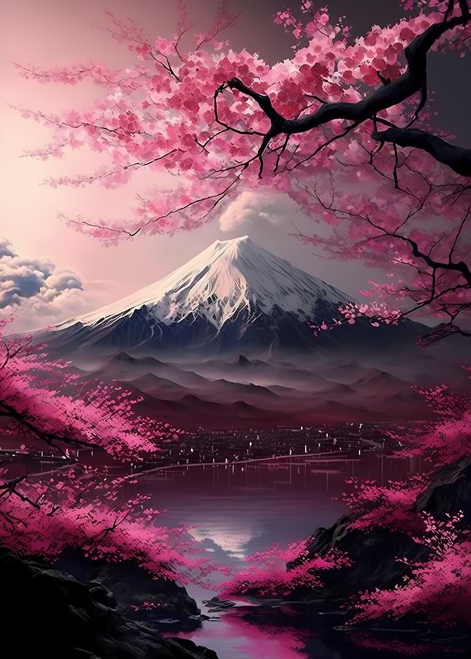 sakura japanese mount fuji