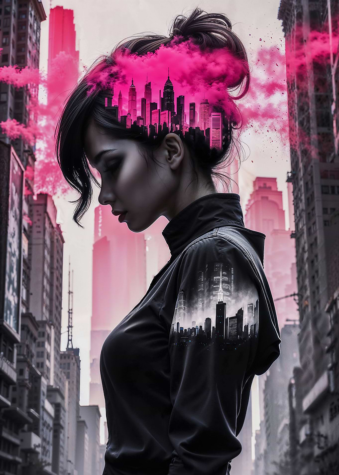 Pink Woman Portrait