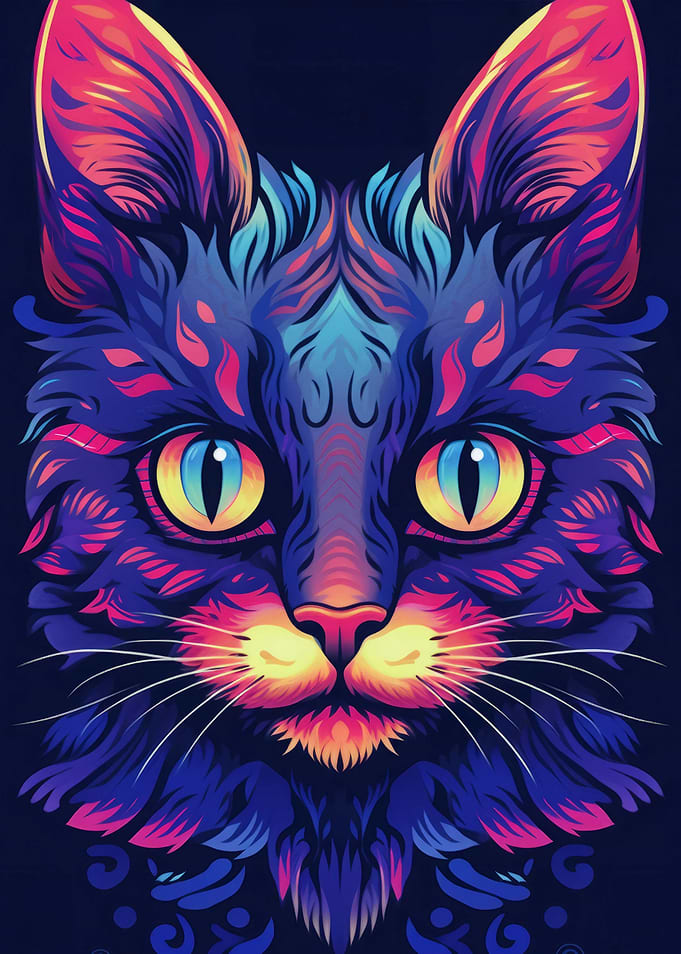 Cat Psychodelic Art