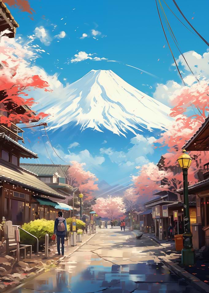 Pastel Fuji Mountain