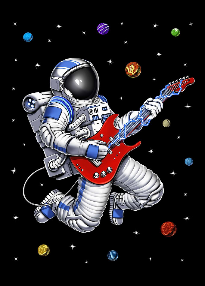 Astronaut Playing Guitar