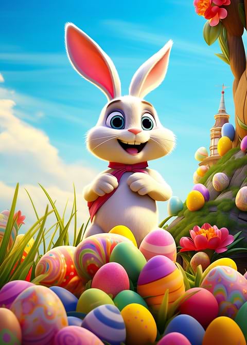 The Easter Bunny — metal poster wall art