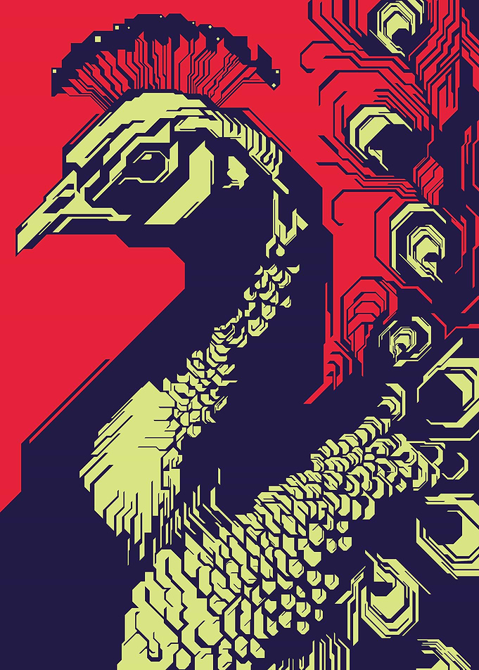 PEACOCK SIMPLE VECTOR