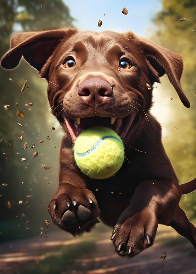 Labrador with Tennis Ball