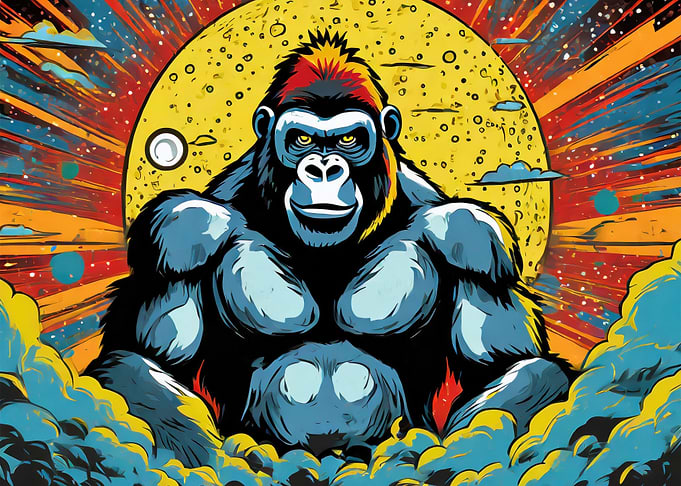 Abstract Gorilla Portrait