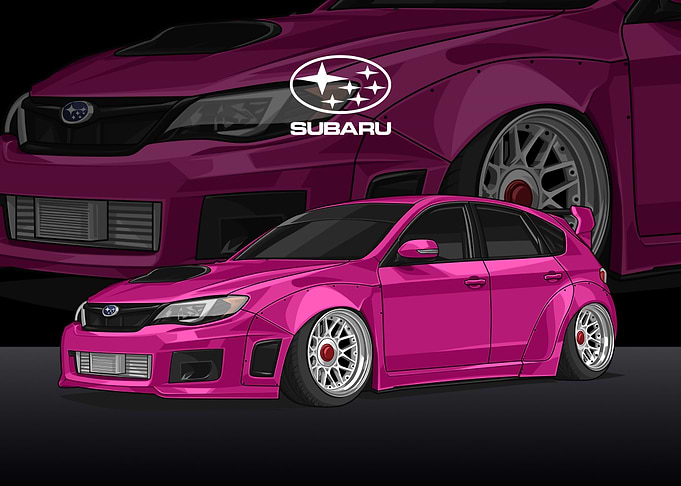 Subaru Impreza WRX pink
