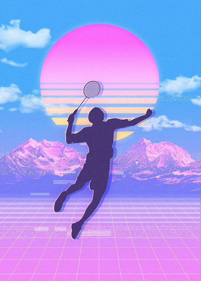 Badminton Line Art