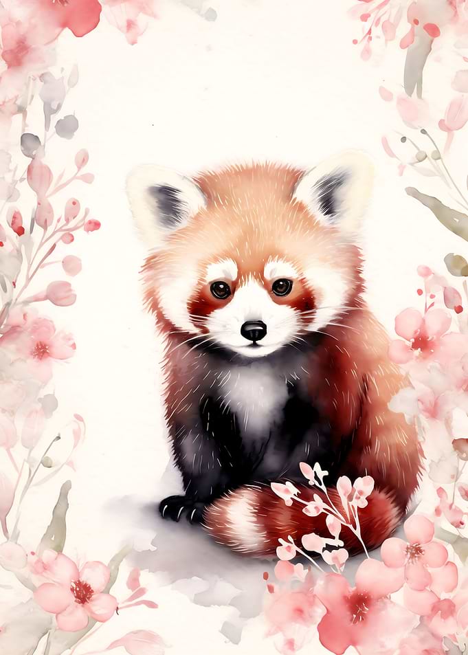 Red panda in watercolor