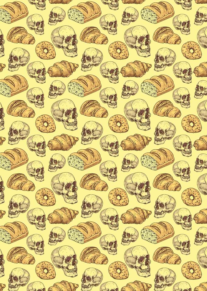 Skulls and Bread Pattern