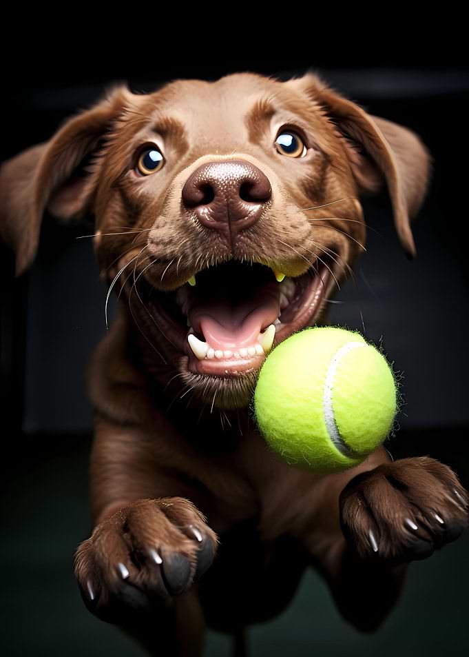 Playful Dog with Ball