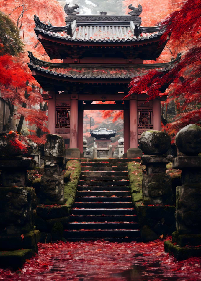 Japanese lanscape temple