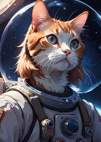 cat space art