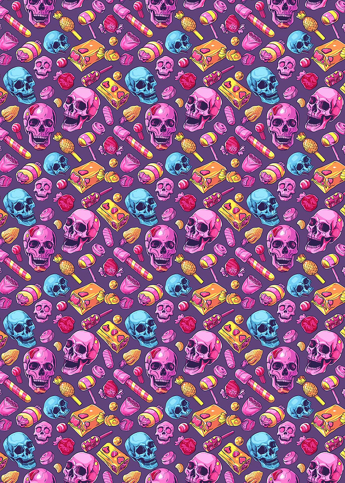 Pattern Skulls With Candy
