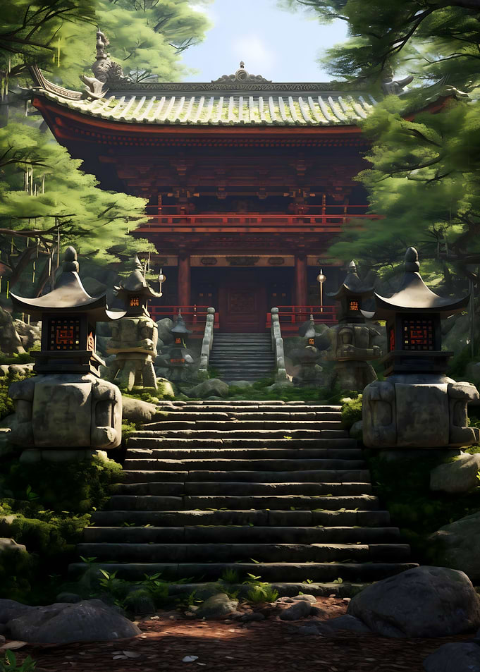 Japanese lanscape temple