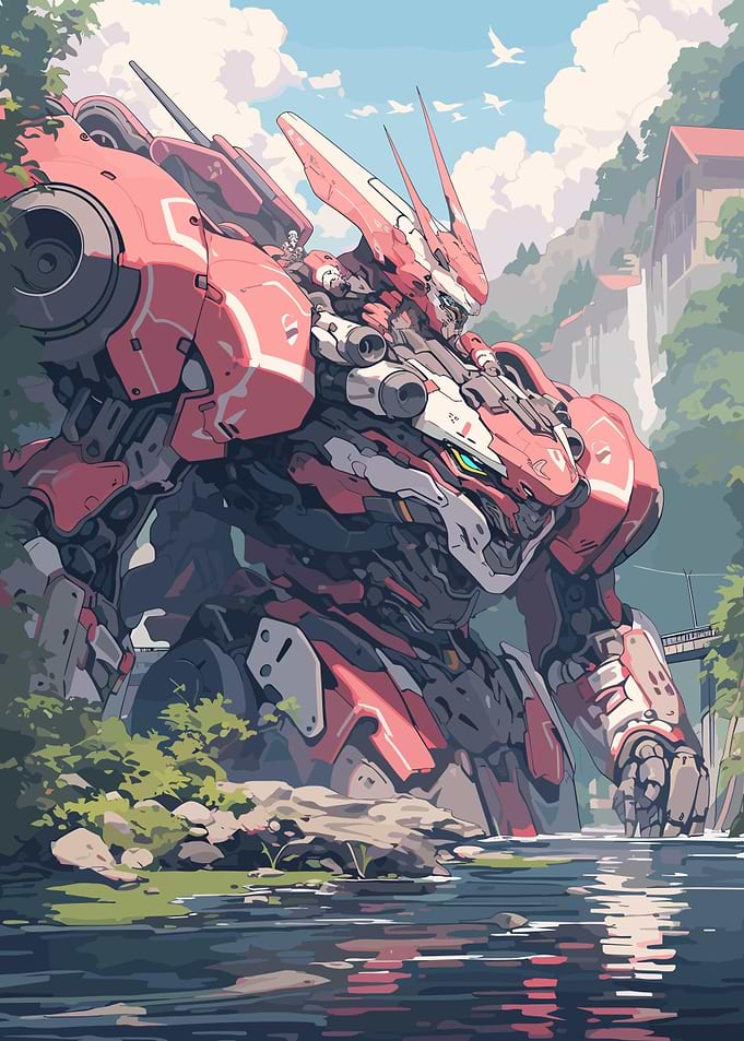 Fantasy Anime Mech Warrior