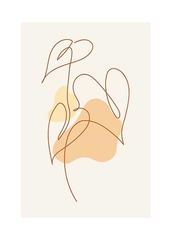 Simple Leaf Line Art