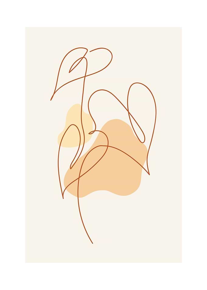 Simple Leaf Line Art