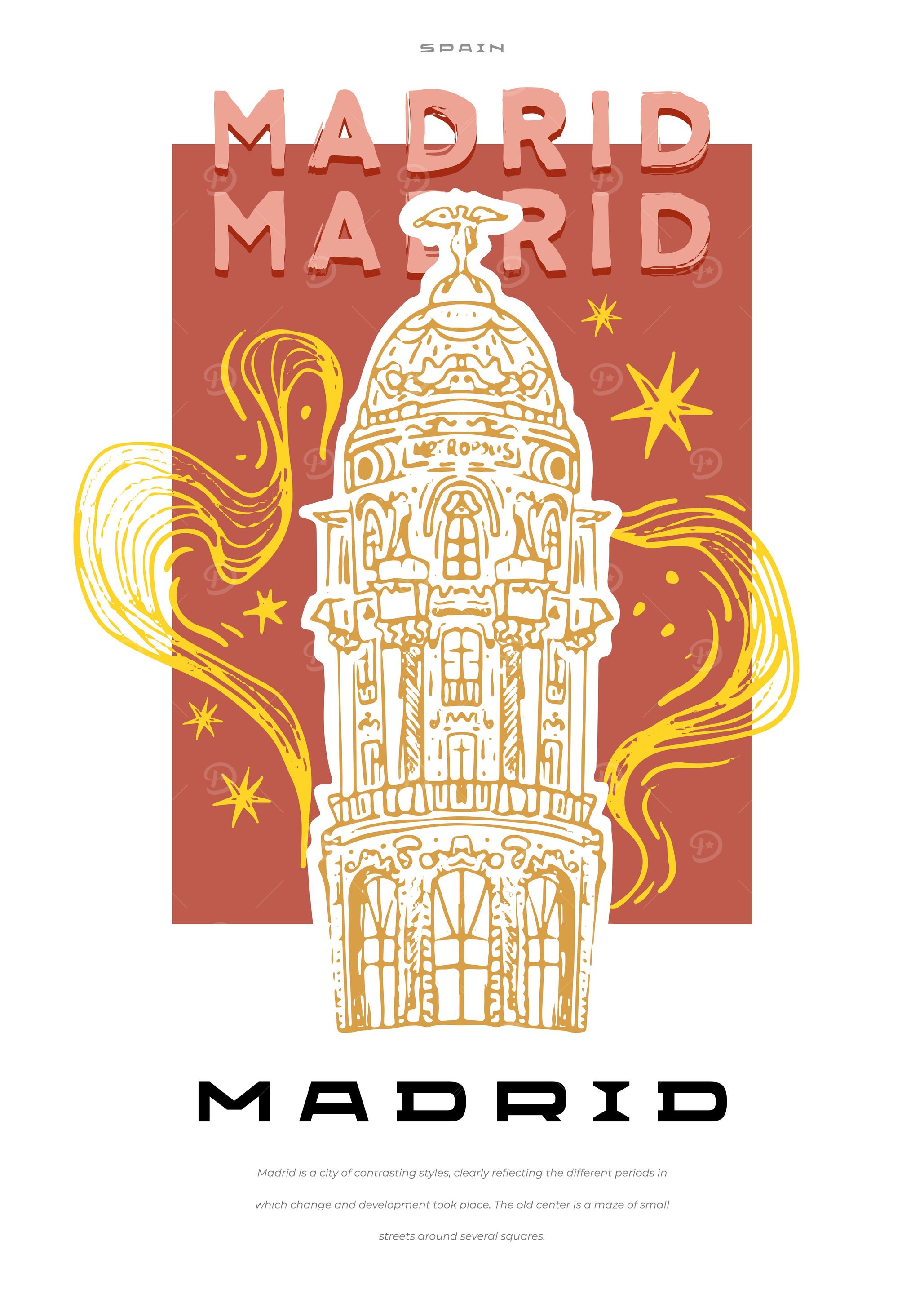 Madrid big city poster