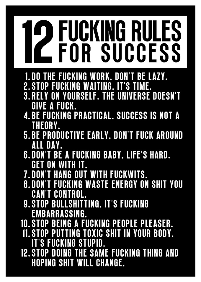 12 Fucking Rules Success
