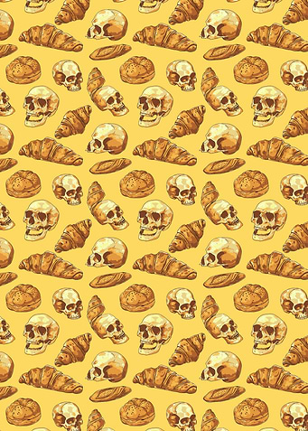 Skulls Croissants Pattern