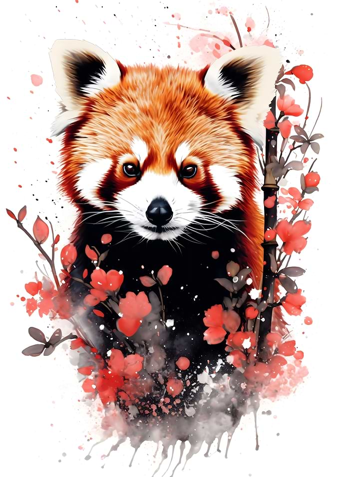 Red panda in watercolor
