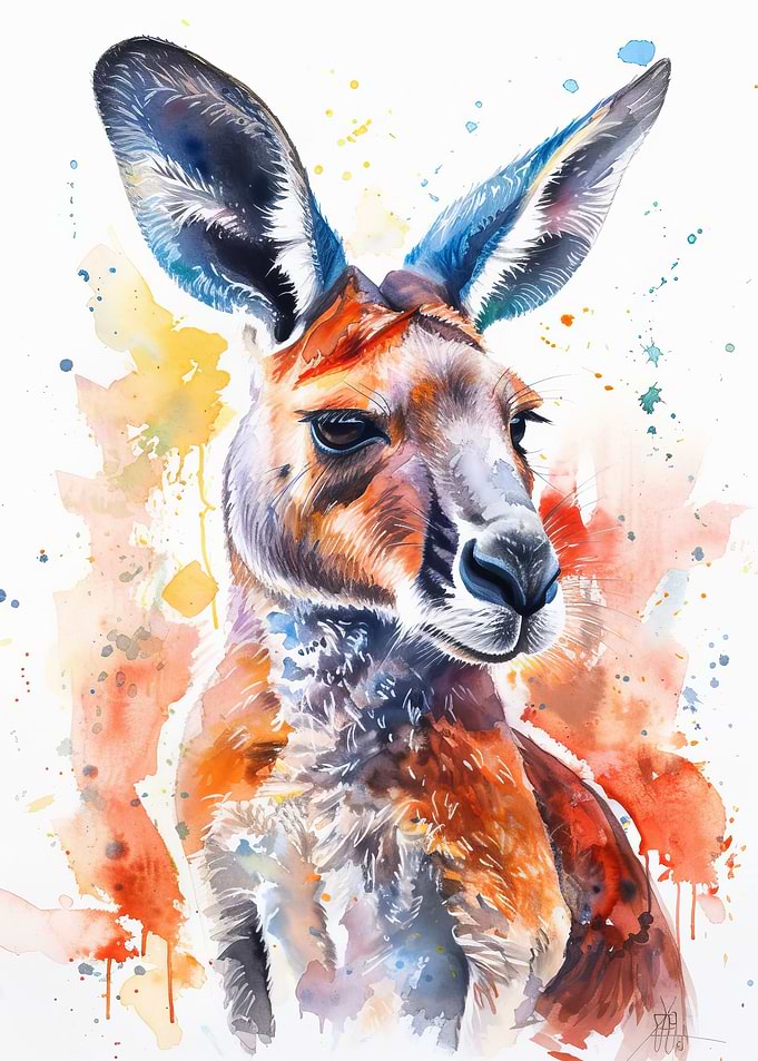 Kangaroo Watercolor
