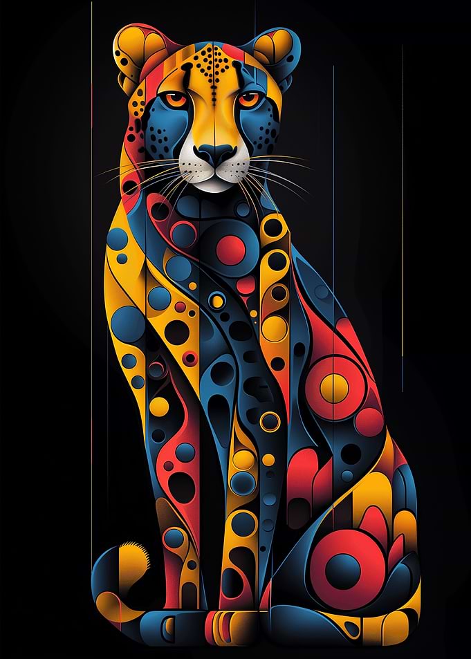 Colorful Cheetah Poster