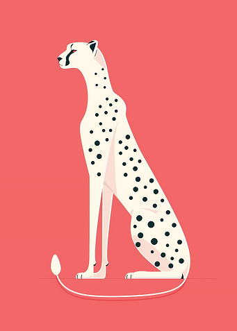 Pop Art White Cheetah