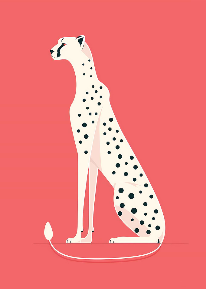 Pop Art White Cheetah