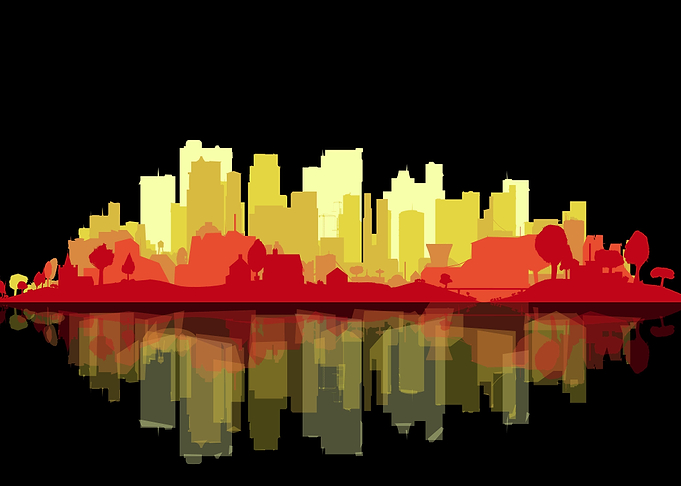 Bright City At Night