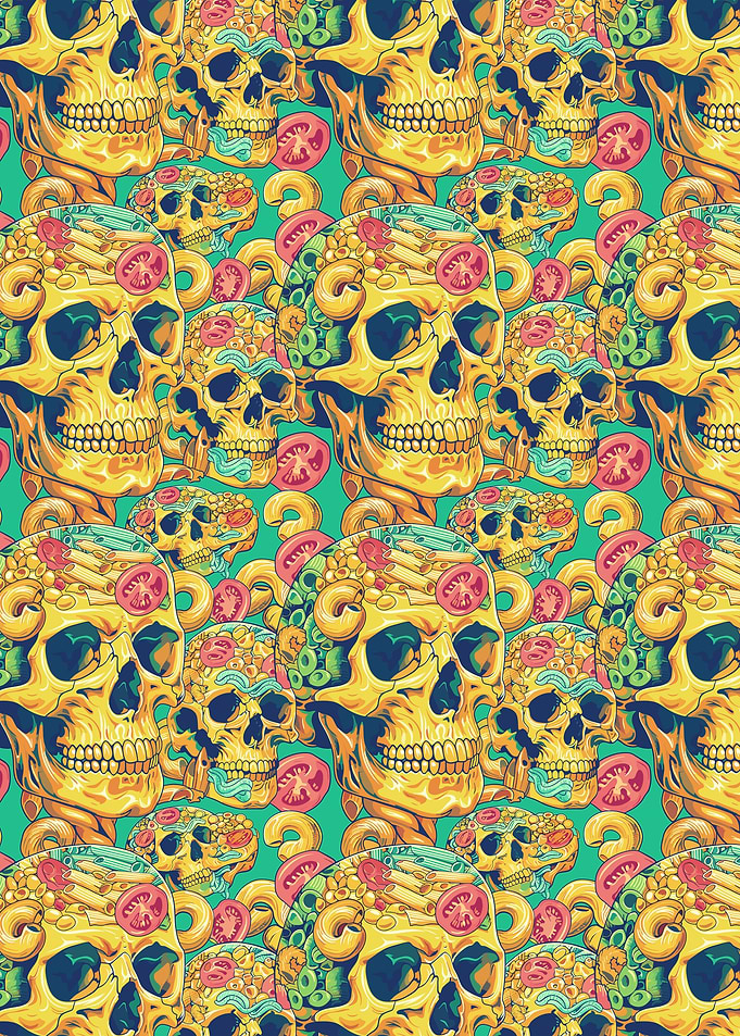 Skulls With Pasta Pattern