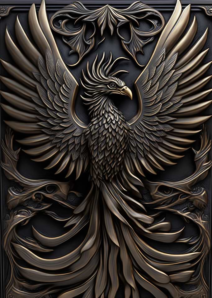 Phoenix Gold Relief Deco