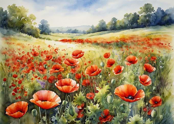 Field of Red Poppies