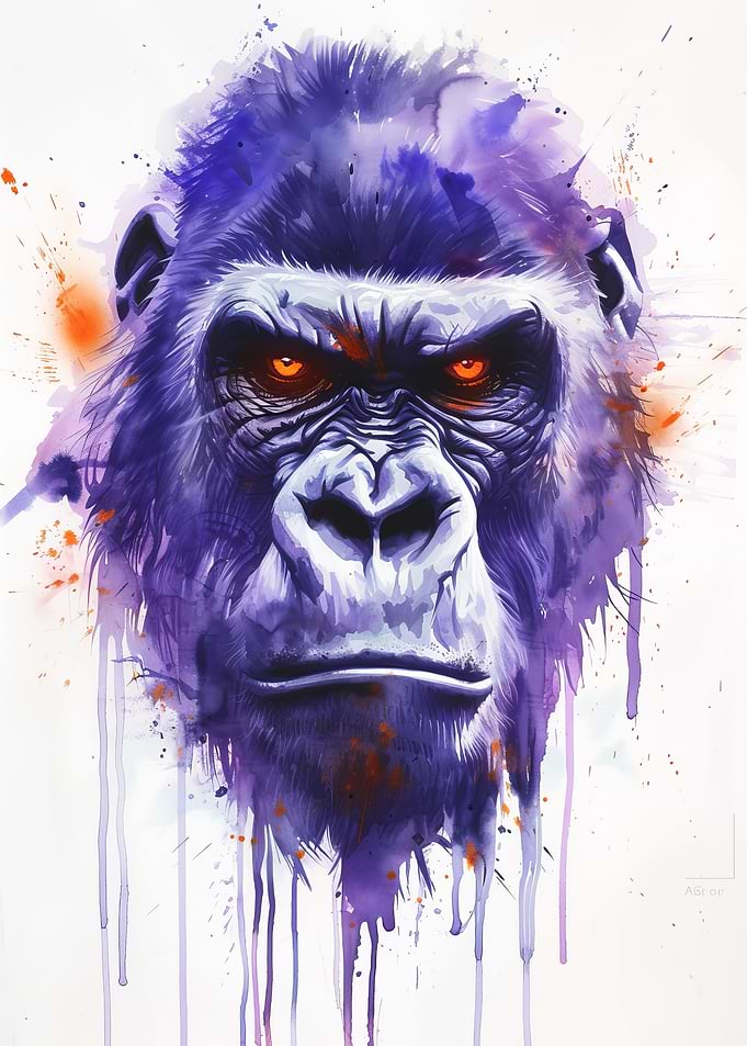 Gorilla Watercolor
