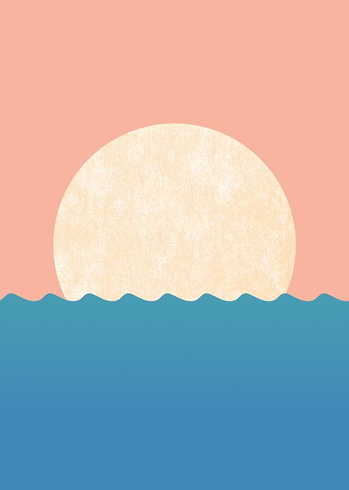 Moon rise pink sky