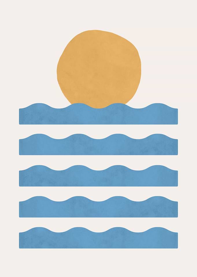 Painted wave sun